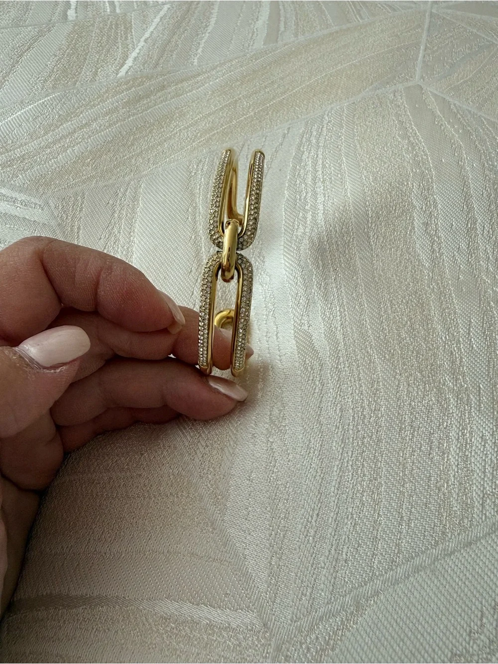 Michael Kors Gold Crystal-Accented Open Cuff Bracelet